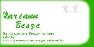 mariann besze business card